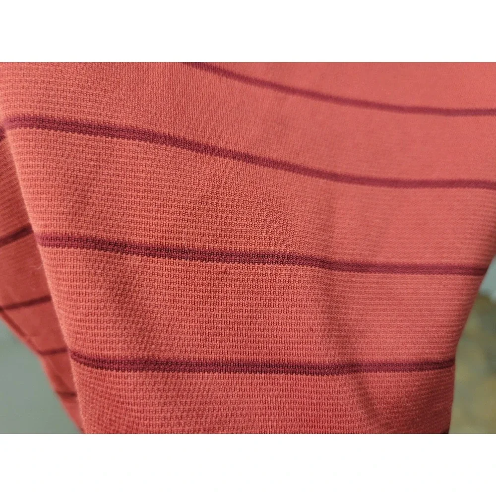 Nike Polo Shirt Mens Size 3XL Maroon Red Stripes Short Sleeve Embroidered Logo